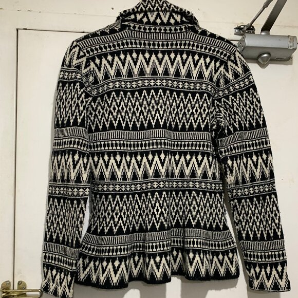 LAUREN RALPH LAUREN KNIT WOOL BLEND PRINT SHAWL SWEATERS SIZE L - Picture 4 of 15